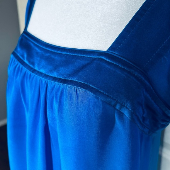 Banana Republic Royal Blue 100% Silk Shift Mini Cocktail Dress Sz Small - Picture 4 of 13